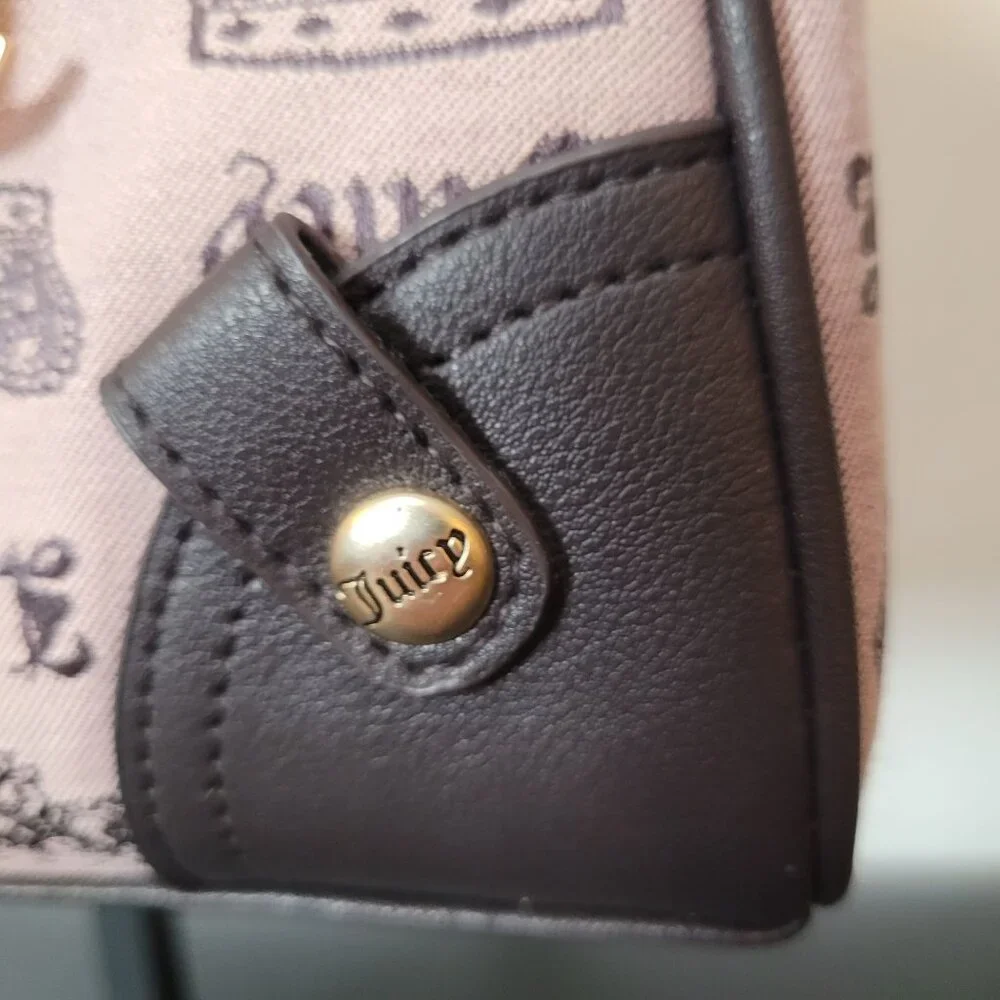 Juicy Couture Light Pink & Brown Trim Crossbody Satchel Bag - Picture 13 of 16
